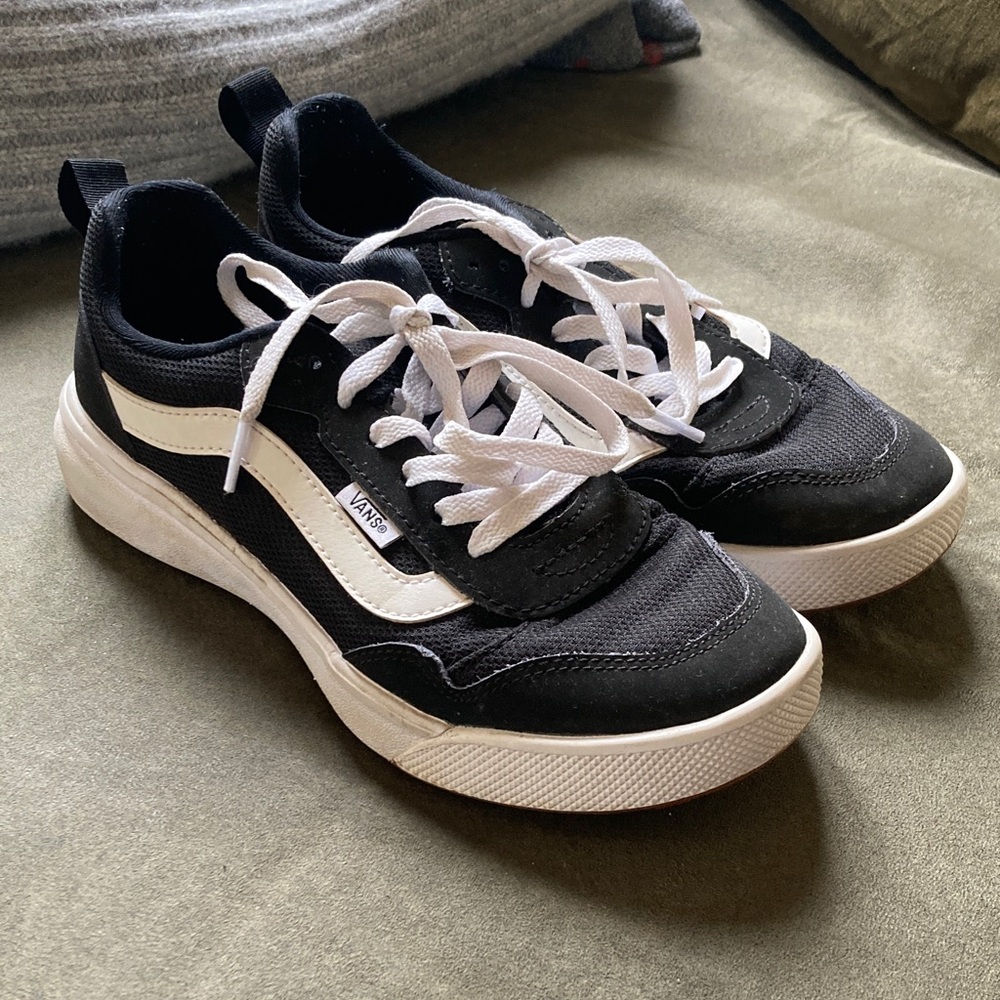 Vans Classic Black and White Lace-Up Sneakers